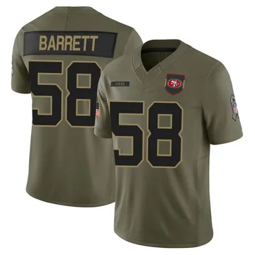 Men's San Francisco 49ers Alex Barrett Olive 2025 Salute to Service Jersey - Limited