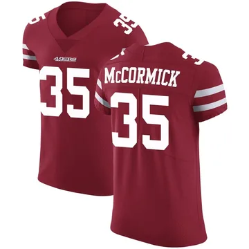 Men's Nike San Francisco 49ers Sincere McCormick Red Team Color Vapor Untouchable Jersey - Elite