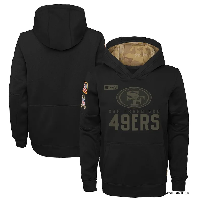 men's san francisco 49ers nike olive salute to service sideline therma performance pullover hoodie