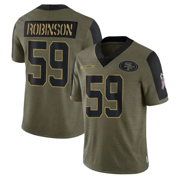 Youth Nike San Francisco 49ers Curtis Robinson Olive 2021 Salute To Service Jersey - Limited