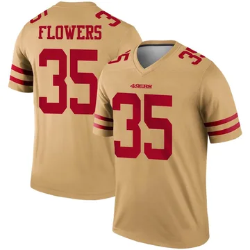 Youth Nike San Francisco 49ers Dallis Flowers Gold Inverted Jersey - Legend