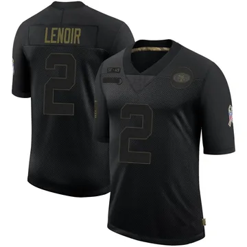 Youth Nike San Francisco 49ers Deommodore Lenoir Black 2020 Salute To Service Jersey - Limited