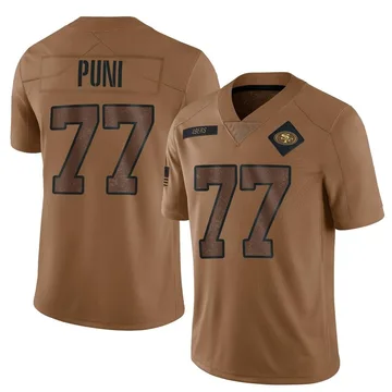 Youth Nike San Francisco 49ers Dominick Puni Brown 2023 Salute To Service Jersey - Limited