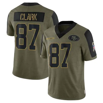 Youth Nike San Francisco 49ers Dwight Clark Olive 2021 Salute To Service Jersey - Limited