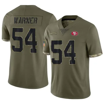 Youth Nike San Francisco 49ers Fred Warner Olive 2022 Salute To Service Jersey - Limited