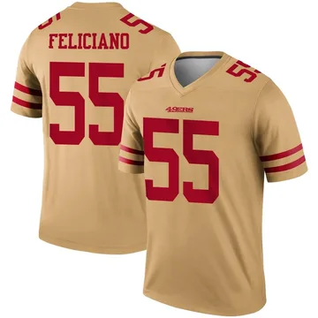 Youth Nike San Francisco 49ers Jon Feliciano Gold Inverted Jersey - Legend