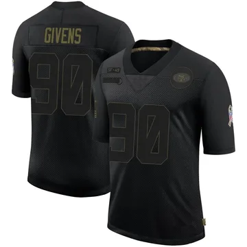 Youth Nike San Francisco 49ers Kevin Givens Black 2020 Salute To Service Jersey - Limited
