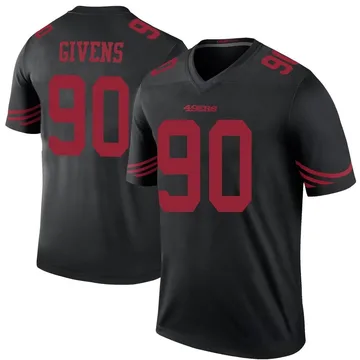 Youth Nike San Francisco 49ers Kevin Givens Black Color Rush Jersey - Legend