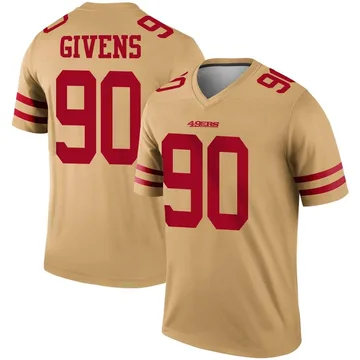 Youth Nike San Francisco 49ers Kevin Givens Gold Inverted Jersey - Legend