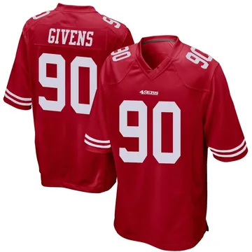 Youth Nike San Francisco 49ers Kevin Givens Red Team Color Jersey - Game