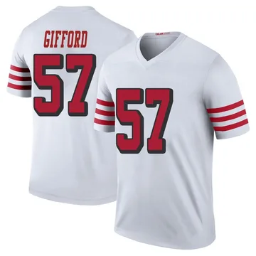 Youth Nike San Francisco 49ers Luke Gifford White Color Rush Jersey - Legend