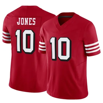 Youth Nike San Francisco 49ers Mac Jones Scarlet Alternate Vapor F.U.S.E. Jersey - Limited