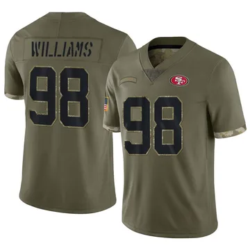 Youth Nike San Francisco 49ers Mykel Williams Olive 2022 Salute To Service Jersey - Limited