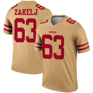 Youth Nike San Francisco 49ers Nick Zakelj Gold Inverted Jersey - Legend