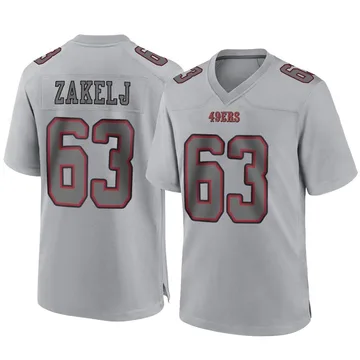 Youth Nike San Francisco 49ers Nick Zakelj Gray Atmosphere Fashion Jersey - Game