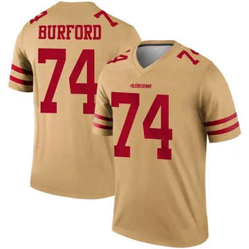Youth Nike San Francisco 49ers Spencer Burford Gold Inverted Jersey - Legend